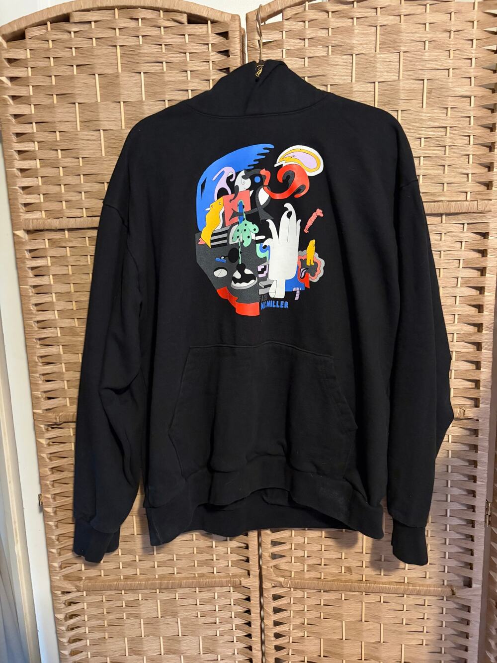 Mac Miller Faces 10th Anniversary Hoodie XL Black Graphic Pullover 2024